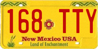 NM license plate 168TTY