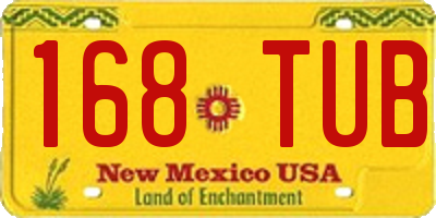 NM license plate 168TUB