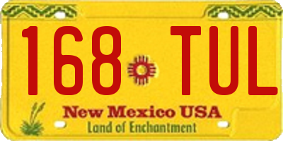 NM license plate 168TUL