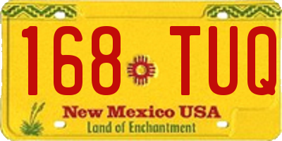 NM license plate 168TUQ