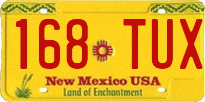 NM license plate 168TUX