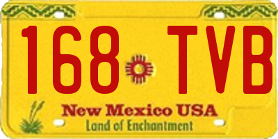 NM license plate 168TVB