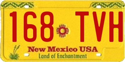 NM license plate 168TVH