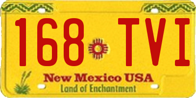 NM license plate 168TVI