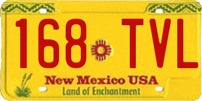NM license plate 168TVL