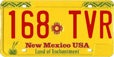 NM license plate 168TVR