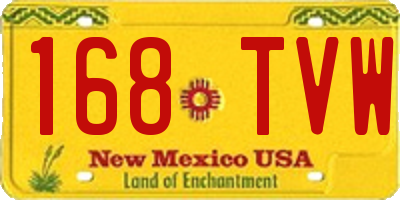 NM license plate 168TVW