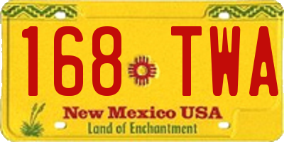 NM license plate 168TWA