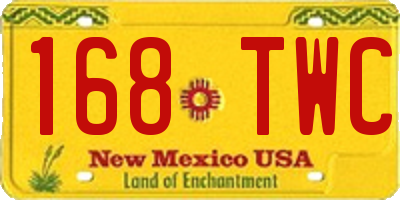 NM license plate 168TWC
