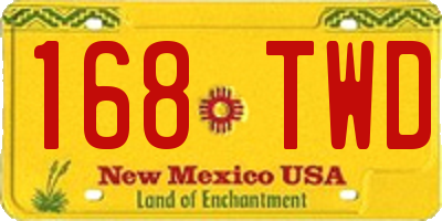 NM license plate 168TWD
