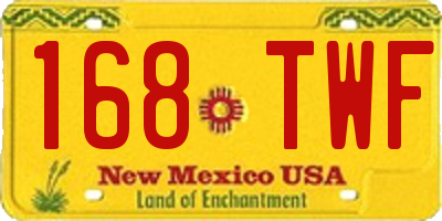 NM license plate 168TWF