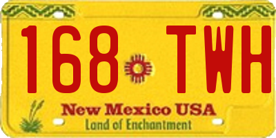 NM license plate 168TWH