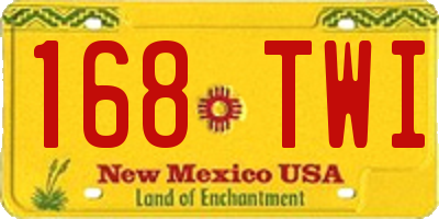 NM license plate 168TWI