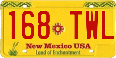 NM license plate 168TWL
