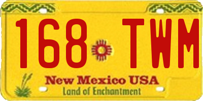 NM license plate 168TWM