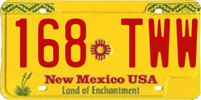 NM license plate 168TWW