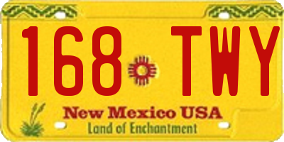 NM license plate 168TWY