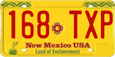 NM license plate 168TXP
