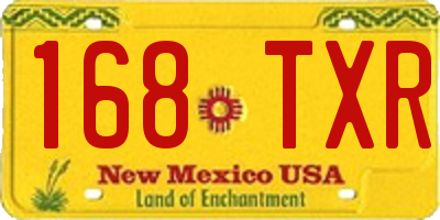 NM license plate 168TXR