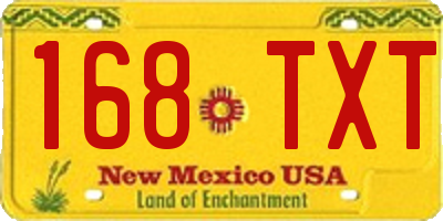 NM license plate 168TXT