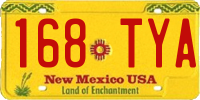 NM license plate 168TYA