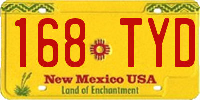 NM license plate 168TYD