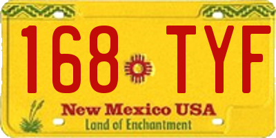 NM license plate 168TYF
