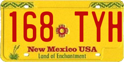 NM license plate 168TYH