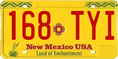 NM license plate 168TYI