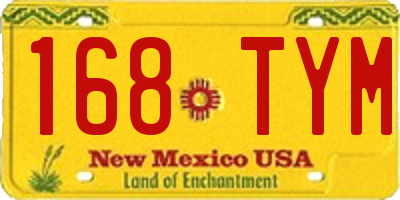 NM license plate 168TYM
