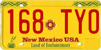 NM license plate 168TYO
