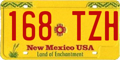 NM license plate 168TZH