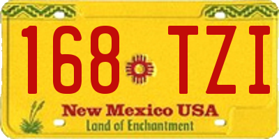 NM license plate 168TZI