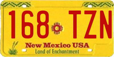 NM license plate 168TZN