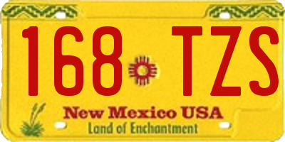 NM license plate 168TZS