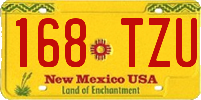 NM license plate 168TZU