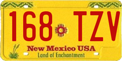 NM license plate 168TZV