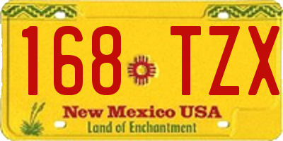 NM license plate 168TZX