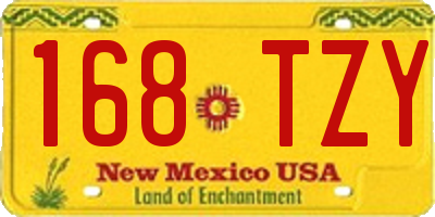 NM license plate 168TZY