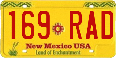NM license plate 169RAD