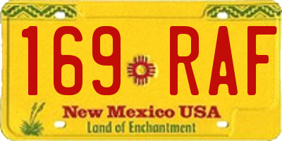 NM license plate 169RAF