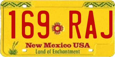 NM license plate 169RAJ