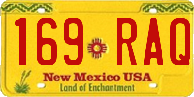 NM license plate 169RAQ