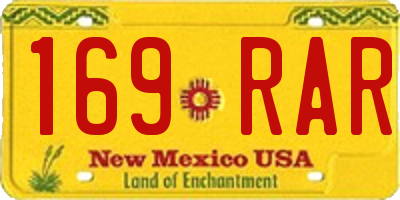 NM license plate 169RAR