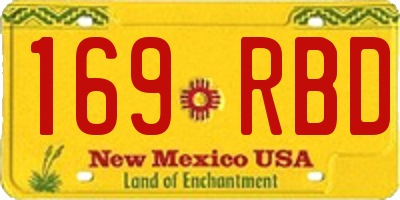 NM license plate 169RBD
