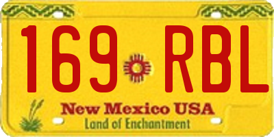 NM license plate 169RBL