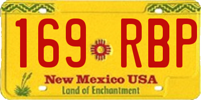 NM license plate 169RBP
