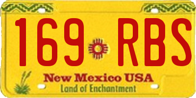 NM license plate 169RBS
