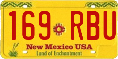 NM license plate 169RBU