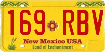NM license plate 169RBV
